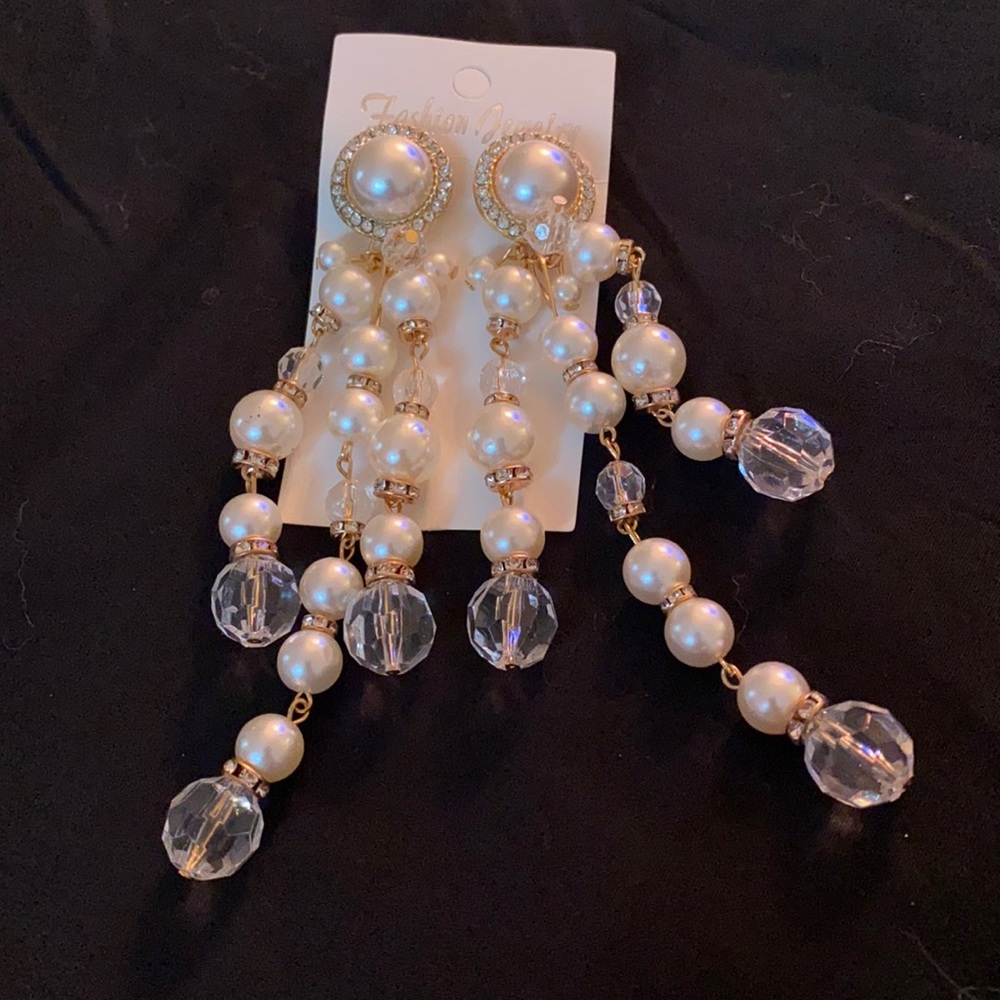 Pearl Pierced Dangle Earrings